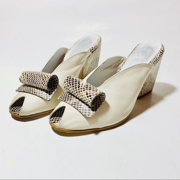 Jet Set Shoes - JET SET Leather Slip On Peep Toe Sandals Sz. 7/37